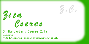 zita cseres business card